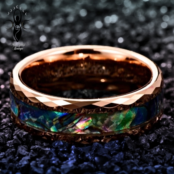 Moon Goddess Boutique Jewelry - UNISEX | Stainless Steel Rose Gold Abalone Ring